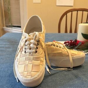 Vans Women's Cream Woven Sneakers